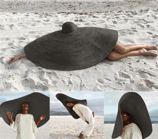 Woman Fashion Large Sun Hat Beach straw hat Foldable Straw Cap Cover Oversized Collapsible Sunshade Beach AntiUV54678324033213