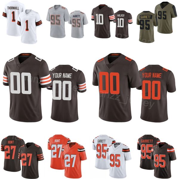 Teamvoetbal 20 Pierre Strong Jr Jerseys Kinderen Man Vrouw 8 Elijah Moore 5 Anthony Walker Jr 1 Juan Thornhill 95 Myles Garrett 15 Joe Flacco 10 PJ Walker 27 Kareem Hunt