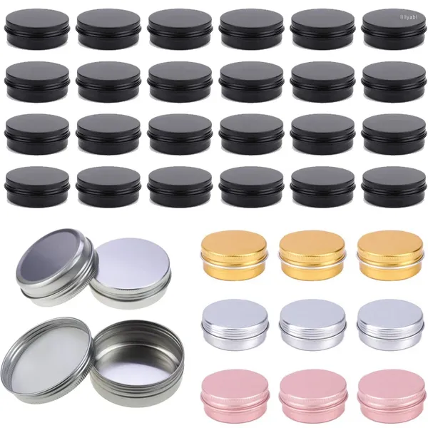 Garrafas de armazenamento 100pcs 5/10/15/20/30/50/60g frasco de vela colorido com tampas de alumínio para caixa de lata de metal cosmético chá de creme labial