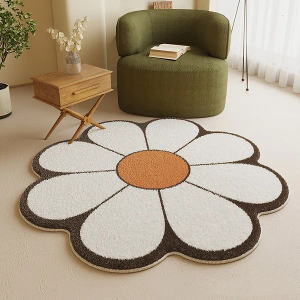 Wohnzimmerteppich mit Blumenmuster, ganzjährig, universelle Wärmematte, Kälteisolierung, rutschfeste Kaschmir-Tischdecke 231225