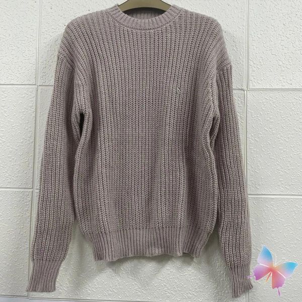 Erkek kazakları gerçek po rep sweater vintage cadde büyük boyutlu örgü ceket mektubu r jakard örgü kazak erkek kadınlar kış örgüsü