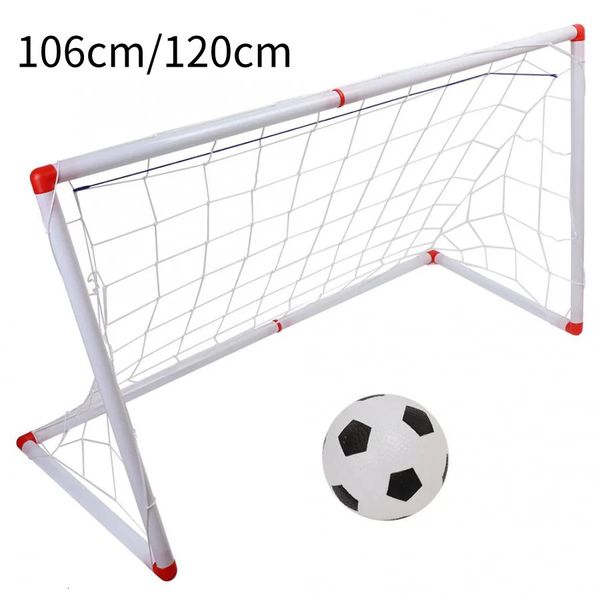106120 cm Indoor Outdoor Mini Kinder Fußball Fußball Torpfosten Netz Set mit Ballpumpe Kinder Fußball Sportspielzeug Offizielle Größe 231225