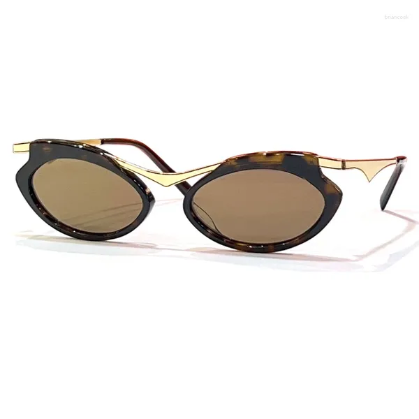 Óculos de sol 2023 Sexy Cat Eye para Mulheres Acetato Mix Alloy Frame Gradiente UV400 Proteção Lente Shades