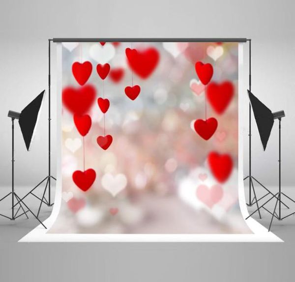 Kate Microfibra Valentine039s Day Pography Backdrops Luzes Vermelhas Amor Crianças Aniversário Po Fundo Glitter Pano de Fundo for3119411