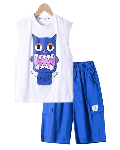 Clothing Sets Cartoon Boys Sleeveless Suit Summer Dress 2022 New Large Children039s Vest Twopiece Children039s243j5708351