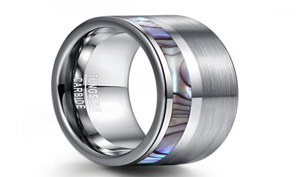 Eheringe 8mm Natual Abalone Shell Wolframcarbid Ring Silber Farbe Matte Oberfläche Versprechen Schmuck Verlobung Männer Anillos14059744
