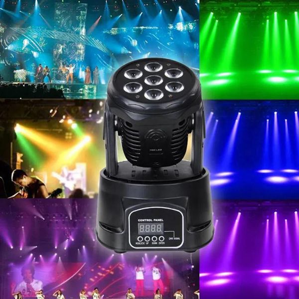 Effekte DHL Professionelle RGBW Mischfarbe DMX512 Mini Moving Head Licht 7 LED Disco Licht DJ Ausrüstung Dmx Led Beleuchtung strobe Bühne Lig