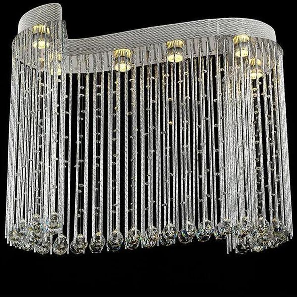 Lampadari DHL/UPS/FedEx S Design Lampade a sospensione moderna soggiorno L800 Crystal Chandeliers Sshaped Crystal Innoor Lighting per camera da letto a barre