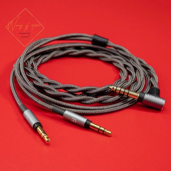 Fones de ouvido hifi cabo de áudio balanceado para hifiman ananda arya susvara sundara fone de ouvido 2.5mm 3.5mm 4.4mm plugues 6n occ