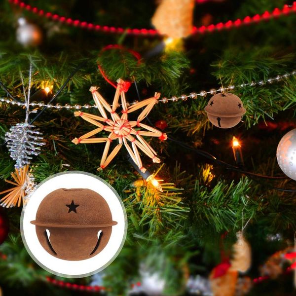 Forniture per feste da 12 pezzi Craft Bell Ring Chime Rusty Metal Garland Star Caltout Jingle Bells Rustied