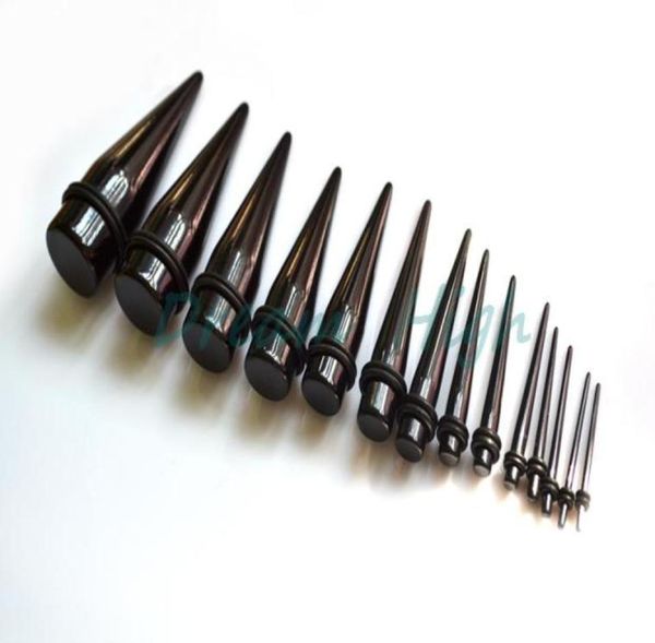 Preto UV Acrílico Orelha Alongamento Tapers Expansor Plugs Túnel Corpo Piercing Jóias Kit Medidores Em Massa 1610mm Brinco Promocional Ho5360379