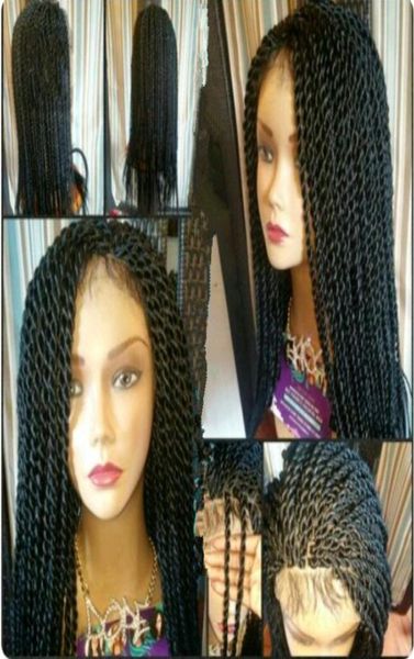 Venda senegalês trançado peruca dianteira do laço sintético trança cabelo peruca longa cor 1b marrom borgonha para preto wom9776777