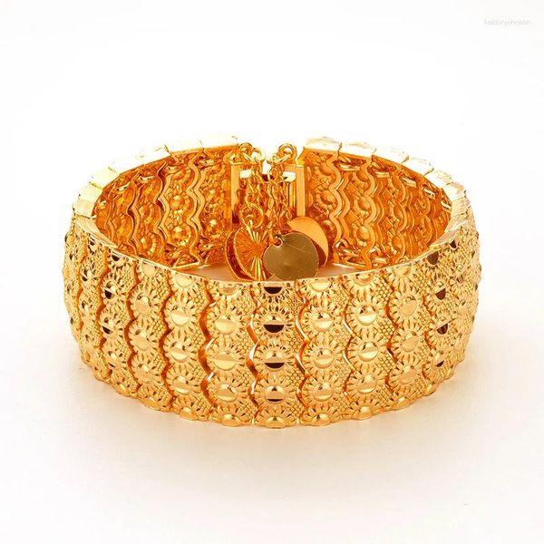 Bangle clássico masculino 18k banhado a ouro jóias de luxo forma de girassol designer ajustável pulseira feminina moda