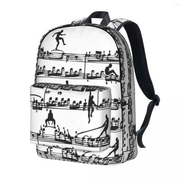 Рюкзак с музыкальными нотами, музыкальные инструменты для мальчиков, полиэстеровые рюкзаки для тренировок, большие уличные сумки для средней школы, рюкзак