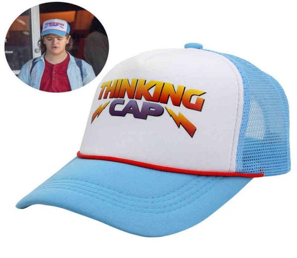 Stranger Things Stagione 4 Cappello Cosplay Dustin Berretto da baseball Retro Mesh Cappelli per il pensiero Adulto Unisex Accessori Prop Regolabile4124576