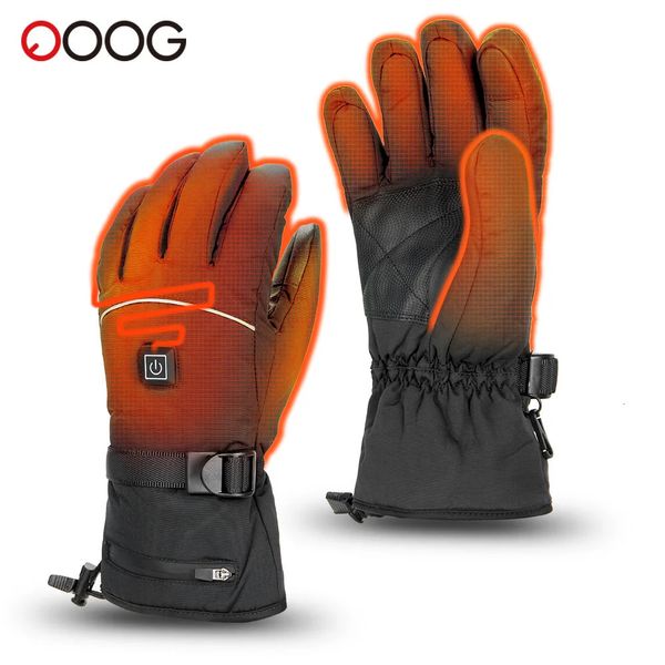 Мотоциклетные перчатки с подогревом, зимние теплые литиевые батареи, сенсорный экран, водонепроницаемые, для катания на лыжах, перезаряжаемые 231225