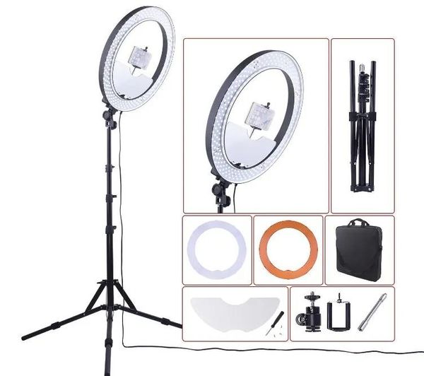 Beleuchtung Kamera Foto Studio Telefon Video 55 W 240 PCS LED Ring Licht 5500 K Fotografie Dimmbare Make-Up Ring Lampe mit 180 CM Stativ LLFA