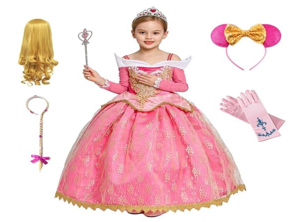 Meninas Aurora Vestido Halloween Cosplay Bela Adormecida Vestidos de Princesa Fantasia de Natal Festa de Aniversário Presente 2207219445139