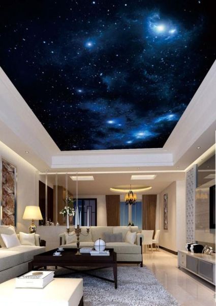 Papel de parede teto murais sala estar quarto teto mural decoração fantasia bela estrela mural9246650