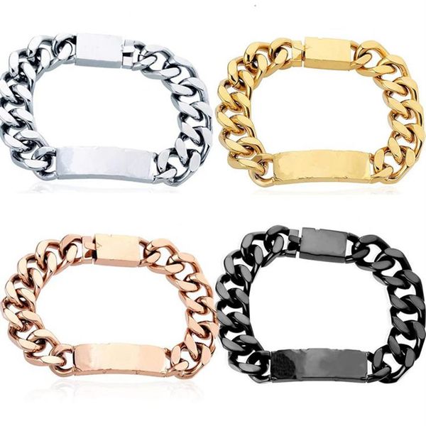 Pulseiras de designer para homens mulheres aço inoxidável link cubano iced out pulseiras bracciali pulseira de corrente para mulheres male249i