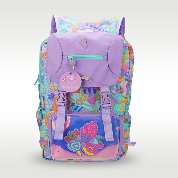 Austrália Smiggle - vendendo mochila original para meninas, mochila escolar de grande capacidade com sorvete fofo de 18 polegadas 231225