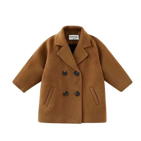 Cappotti di moda invernale per bambini Ragazzi ragazza Doppiopetto Trench per neonato Risvolto Autunno Capispalla per bambini Cappotto Primavera Cappotto coreano 231225