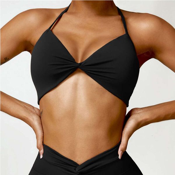 Lu Lu Align Top Tank Correndo Ginásio Sutiã Sutiã Esportivo Stretch Pull Up Cueca Almofada de Peito Mulheres Colete de treino de fitness com decote em V escavado Yoga Lemon LL mulher