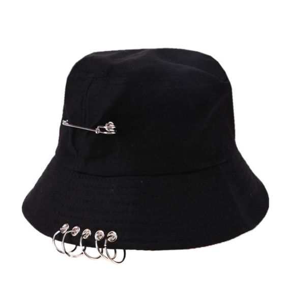 Chapéu de balde unissex dobrável caça pescador boné ao ar livre legal menina menino anel de ferro pescador hiphop chapéu sólido algodão ao ar livre sunhat1934466