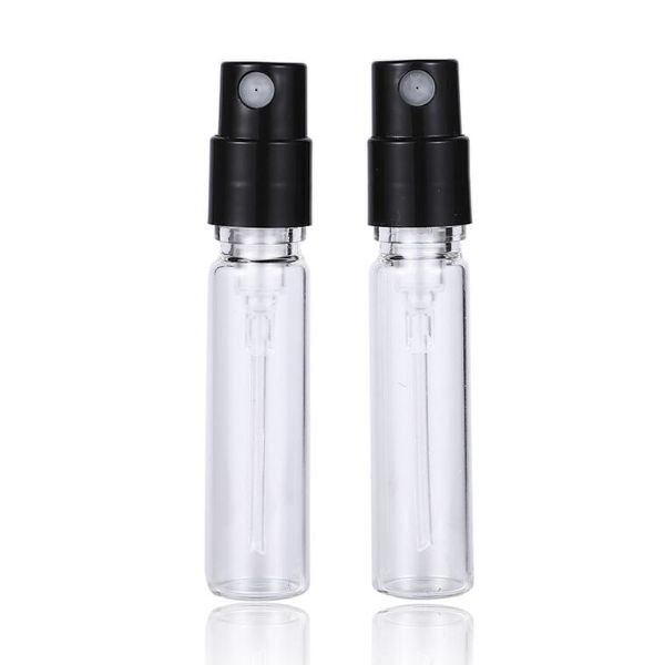 1.8ml 2.5ml frascos de spray de perfume amostra tubo de embalagem de vidro para viagens comestic com garrafas de embalagem de pulverizador de bomba