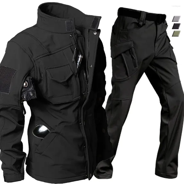 Tute da uomo Set da motociclista Tuta termica invernale da motociclista Giacca da equitazione Pantaloni tattici Militare antivento Impermeabile Caldo Esercito Moda