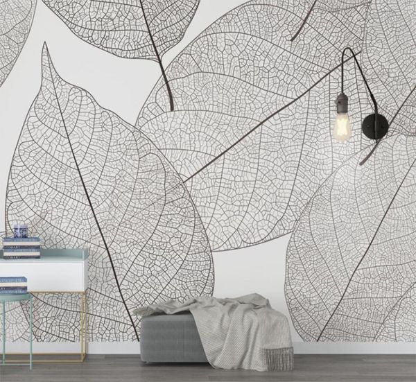 Benutzerdefinierte Wandtapete Moderne minimalistische Blattadern Textur Wohnzimmer Schlafzimmer Hintergrund Home Decor6764246