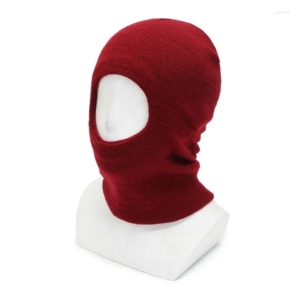 Berets inverno balaclava cachecol 1 buraco de malha gorro masculino máscara facial exército tático cs à prova de vento quente unisex doudou chapéu r24