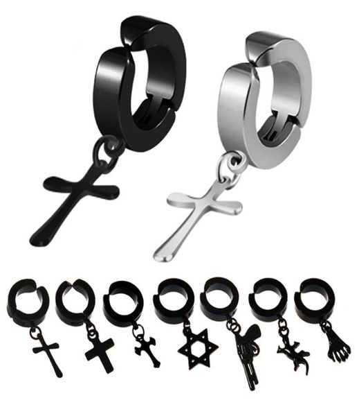 ZhenKeRou Ohrmanschetten-Clip-On-Ohrringe ohne Piercing, Unisex, Titan, Herren-Ohrring, Manschette, kein Durchbohren, kein Loch, Earing, Modeschmuck, 6344641