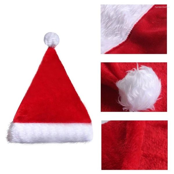 Boinas Chapéu de Natal com luzes LED iluminam Santa Plushes Brim Xmas Holiday para decorações de festival grandes