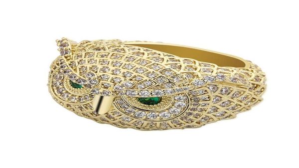 Anelli di gufo d'oro da uomo di gioielli di design di lusso Anelli di dito placcati in argento dorato con zirconi completi8432809
