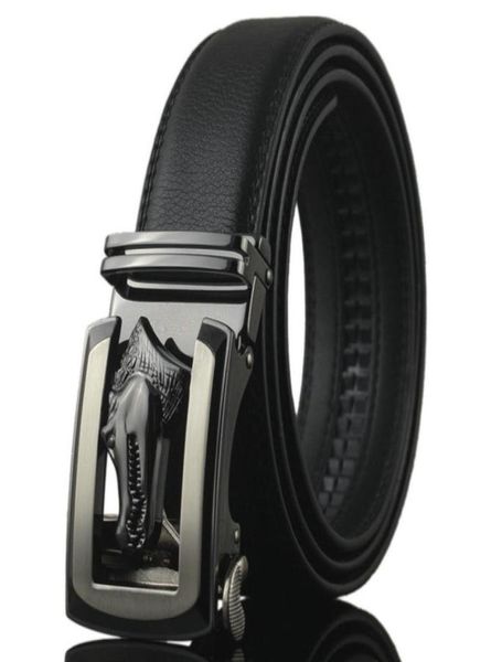 Nuovi designer di alto lusso Men039s cintura nera con fibbia automatica in coccodrillo Cinture firmate da uomo cintura jeans5426191