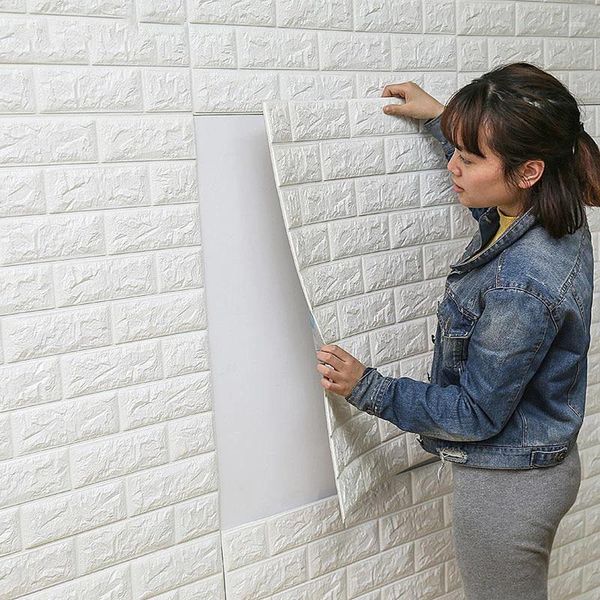 Adesivos de parede 70/77 3D tijolo DIY espuma escola jardim de infância macio papel de parede tv backsplash crianças quarto sala de estar decoração