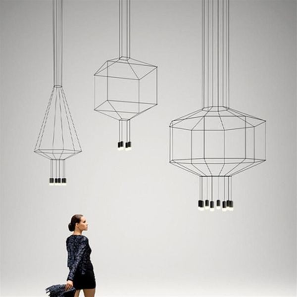 Iluminação de lustres de designer moderno para sala de jantar de vida quarto nórdico wireflow lobby escada de loft cozinha lâmpadas penduradas pend193l