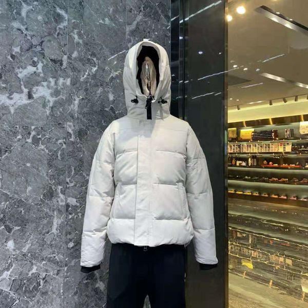 Giacca stilista bianca Piumino uomo Piumino invernale da uomo parka piumino spesso capispalla casual Cappotto caldo da uomo outdoor Giacca di pelle con cappuccio in pelliccia grande z6