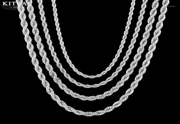 Kiteal Высококачественная позолоченная веревочная цепочка из нержавеющей стали, ожерелье для женщин и мужчин, мода 3 мм, 5 мм, 6 мм, 50 см, 60 см, ювелирное изделие, подарок Chai9230246