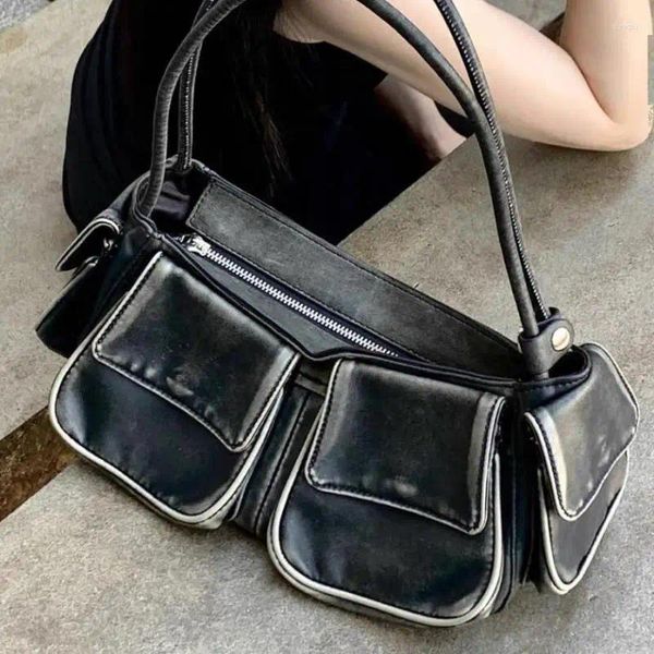 Borse da sera Tasche multiple Moto Biker per le donne Borse e portamonete firmati di lusso per ascelle Borsa a tracolla in rame vintage 2024 Pu