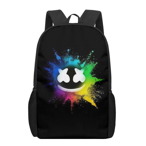 Bags DJ Marshmello School Borse 3D Stampa 3D Kids Backpack Bags Black Book Bags per adolescenti Girls Boys Book Book Borse