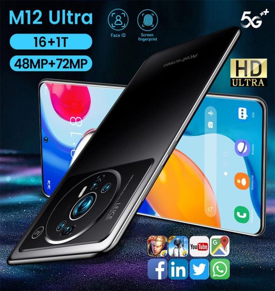 Versão global original telefone móvel m12 pro 16g 1tb android smartphone suporte 4g 5g rede super resistência original7838090