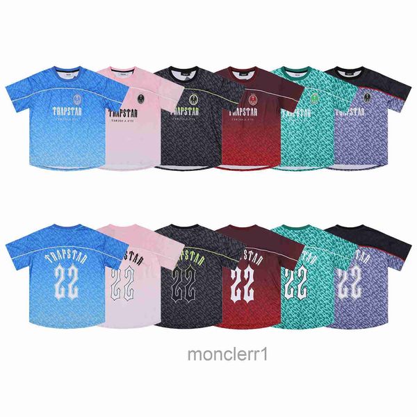 Yeni Jin Moda Erkekler Tasarımcısı Trapstar Gömlek Londra Monogram Futbol Forması Gradyan Spor Hızlı Kuru Kısa Kollu Oyun Tişört Erkekler ve Kadınlar S-XL YY F5AK F5AK