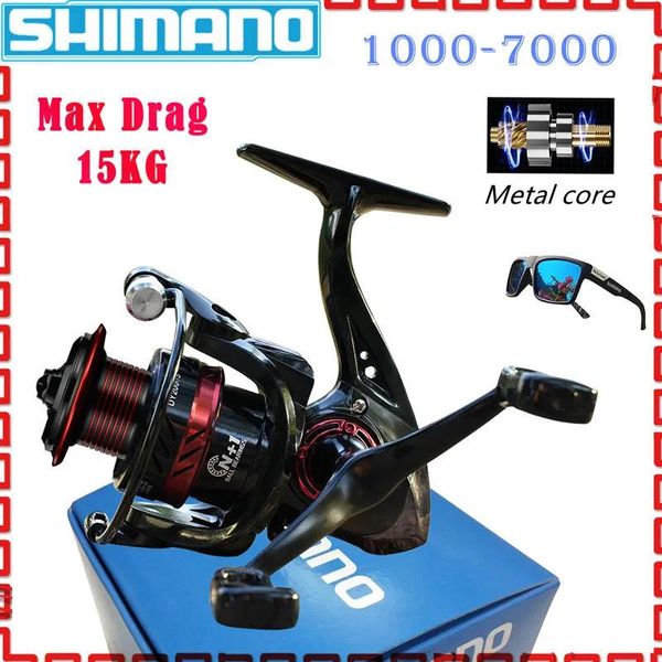 Hastes shimano girando bobinas de pesca 10007000 bobo de metal luya/gelo pesca/arremesso longo trolling castin alimentar acessórios para alimentação