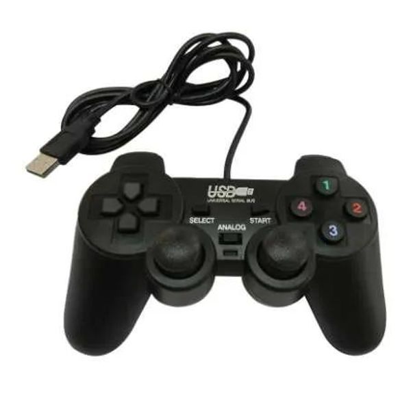 Joystick Wired USB 2.0 Gamepad nero Joystick Joypad Controller di gioco USB per PC Gamer Win XP WIN 7 WIN 8 Funzione di vibrazione Gamepad cablato