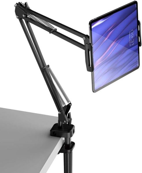 Suporte de telefone tablet suporte para cama universal flexível articulando braço longo braçadeira suporte de telefone celular gooseneck preguiçoso suporte para iph1874114