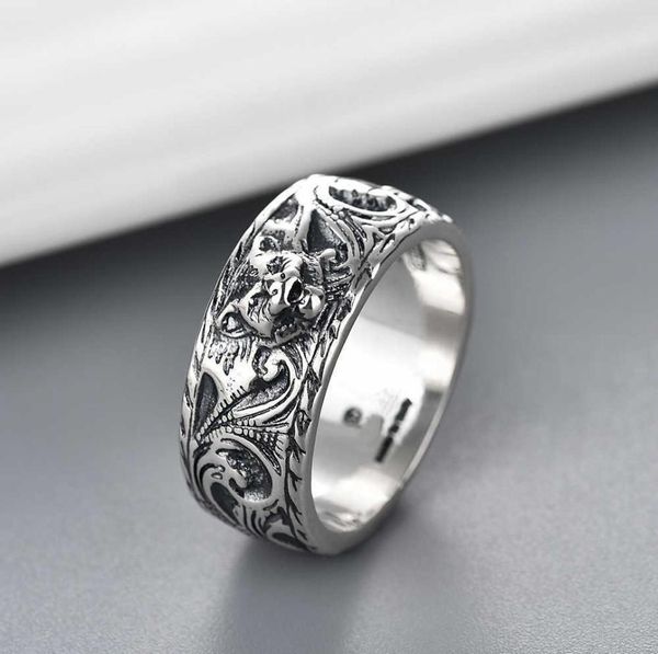 Band Ringe Top Luxus Design Domineering Tiger Kopf Ring Hohe Qualität 925 Silber Überzogene Material Ringe Mode Schmuck4046040
