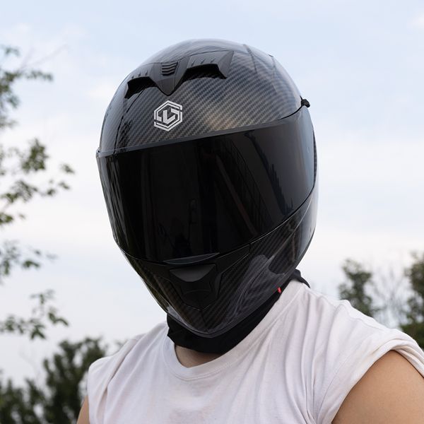 novos capacetes de motocicleta com certificação 3C de padrão nacional com lentes duplas para homens e mulheres, capacetes completos Bluetooth, Four Seasons Racing