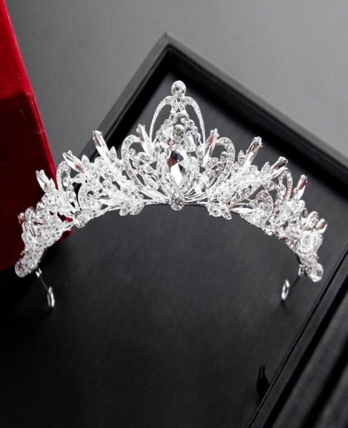 Luxuriöse barocke, glänzende Kristall-Prinzessin-Tiara und Krone, eleganter glitzernder Strass-Braut-Hochzeits-Stirnband, Mädchen-Party-Schmuck3064112